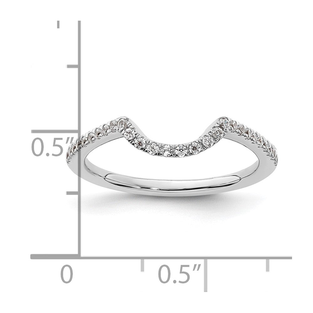 14K White Gold 1/5 carat Diamond Contoured Complete Wedding Band