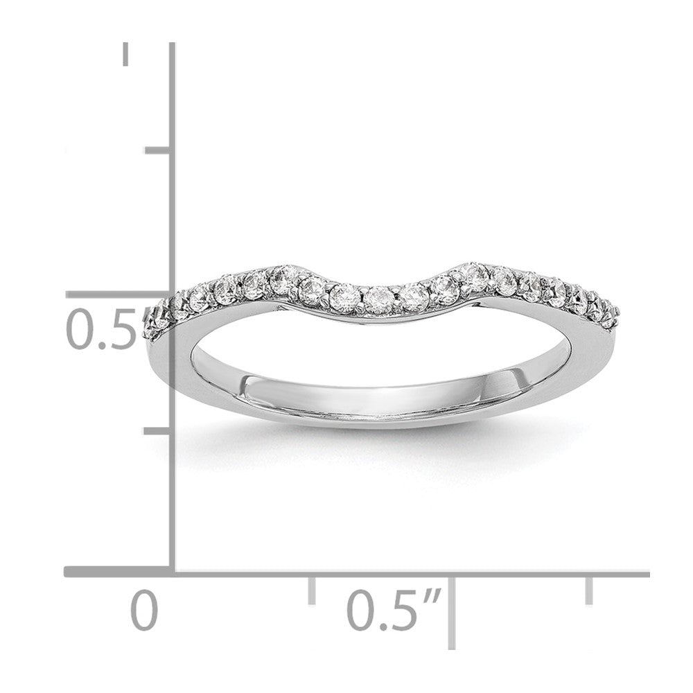 14K White Gold 1/4 carat Diamond Contoured Complete Wedding Band