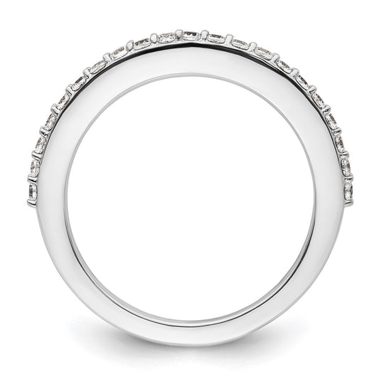 14K White Gold 1/3 carat Diamond Contoured Complete Wedding Band