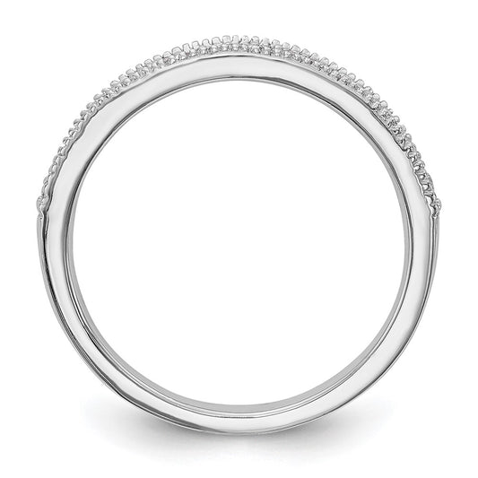 14K White Gold 1/8 carat Diamond Complete Wedding Band