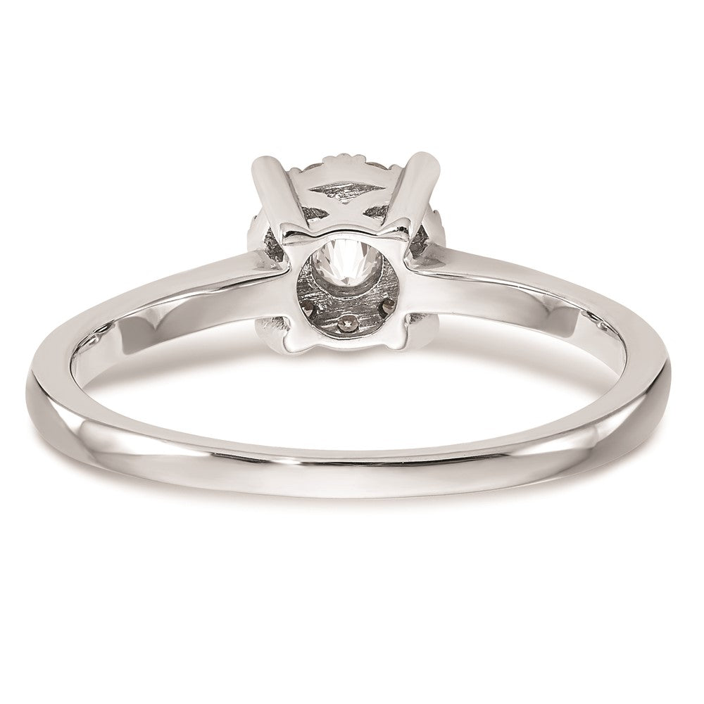 14K White Gold Halo Cluster 1/4 carat Diamond Complete Engagement Ring