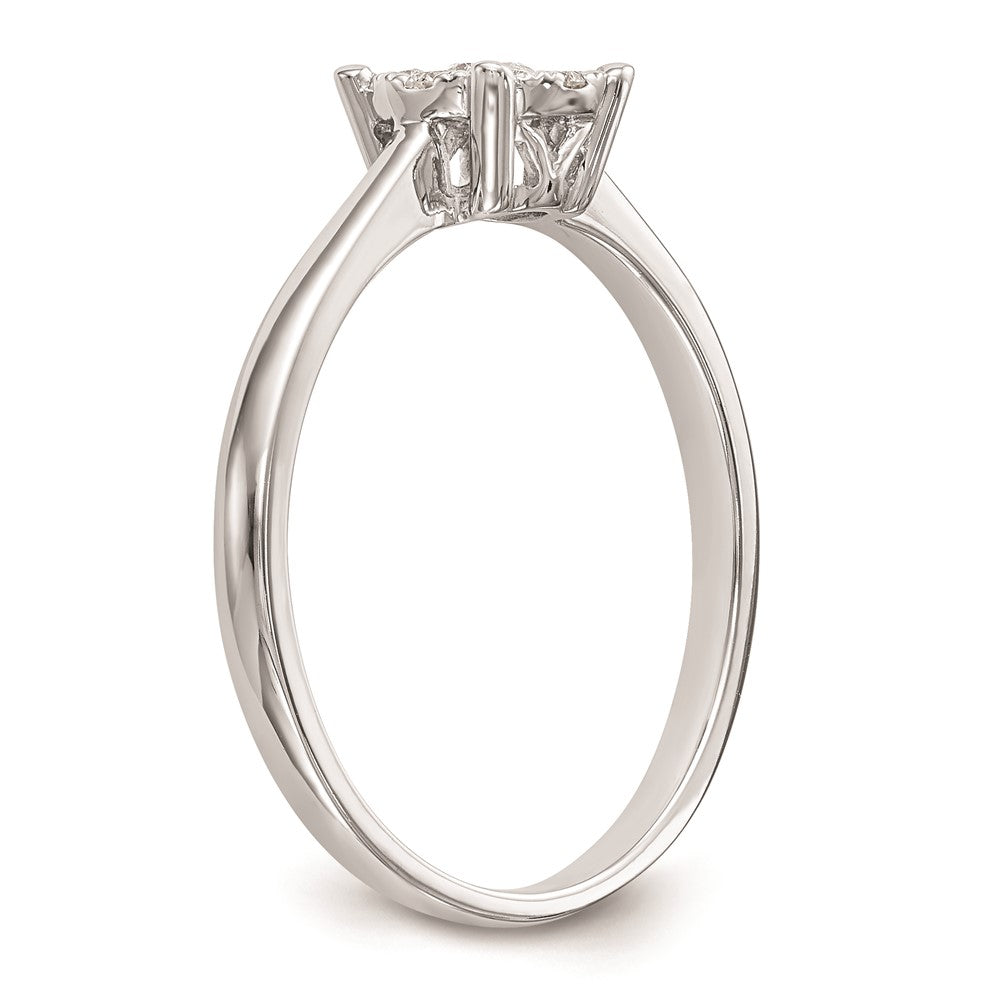 14K White Gold Halo Cluster 1/4 carat Diamond Complete Engagement Ring