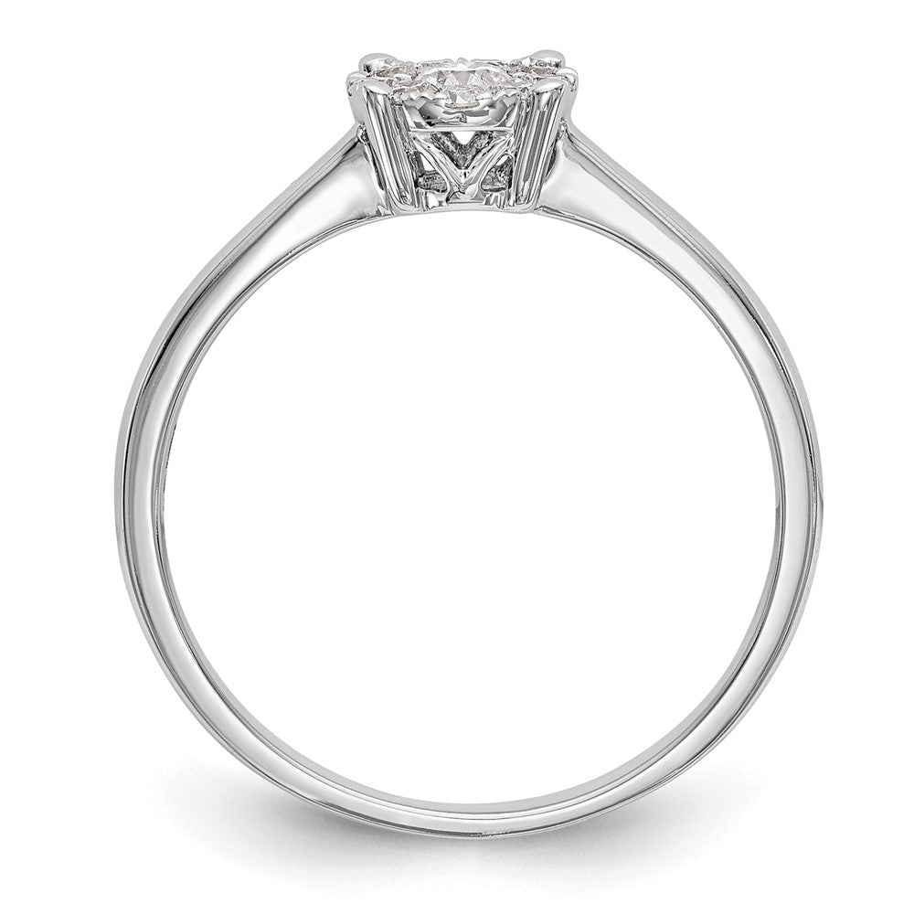 14K White Gold Lab Grown VS/SI+ G+ Dia Cluster Complete Engagement Ring