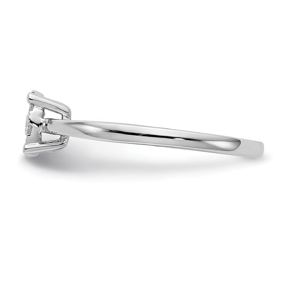 14K White Gold Lab Grown VS/SI+ G+ Dia Cluster Complete Engagement Ring