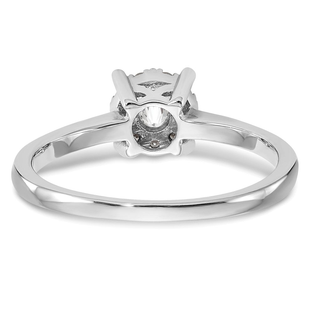 14K White Gold Lab Grown VS/SI+ G+ Dia Cluster Complete Engagement Ring