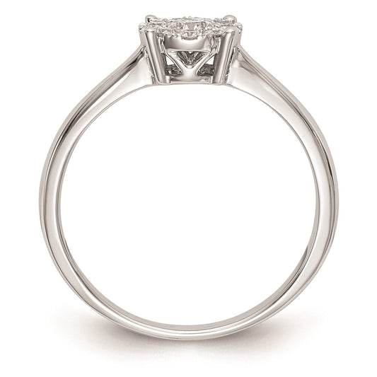 14K White Gold Halo Cluster 1/3 carat Diamond Complete Engagement Ring
