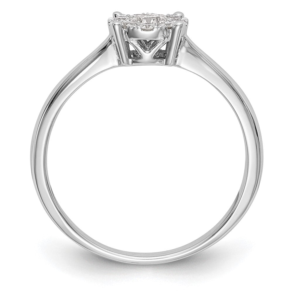 14K White Gold Lab Grown VS/SI+ G+ Dia Cluster Complete Engagement Ring