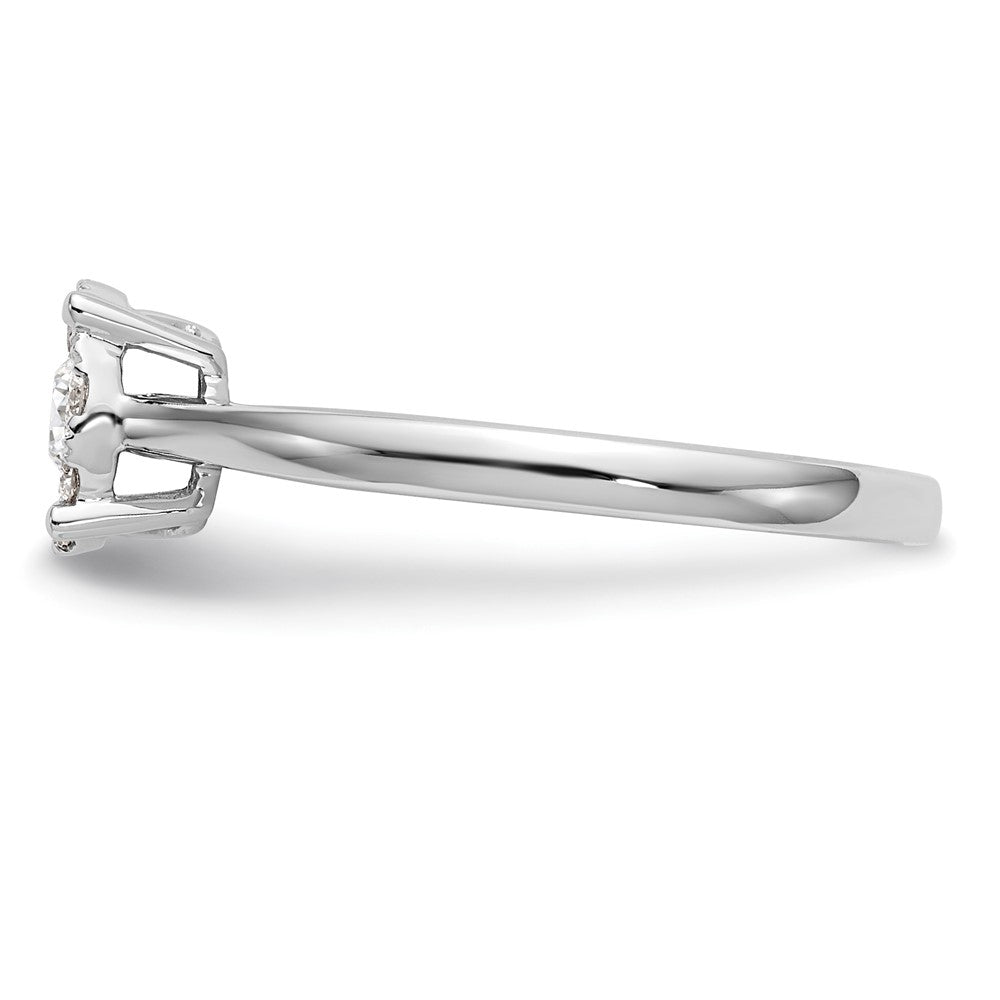 14K White Gold Lab Grown VS/SI+ G+ Dia Cluster Complete Engagement Ring