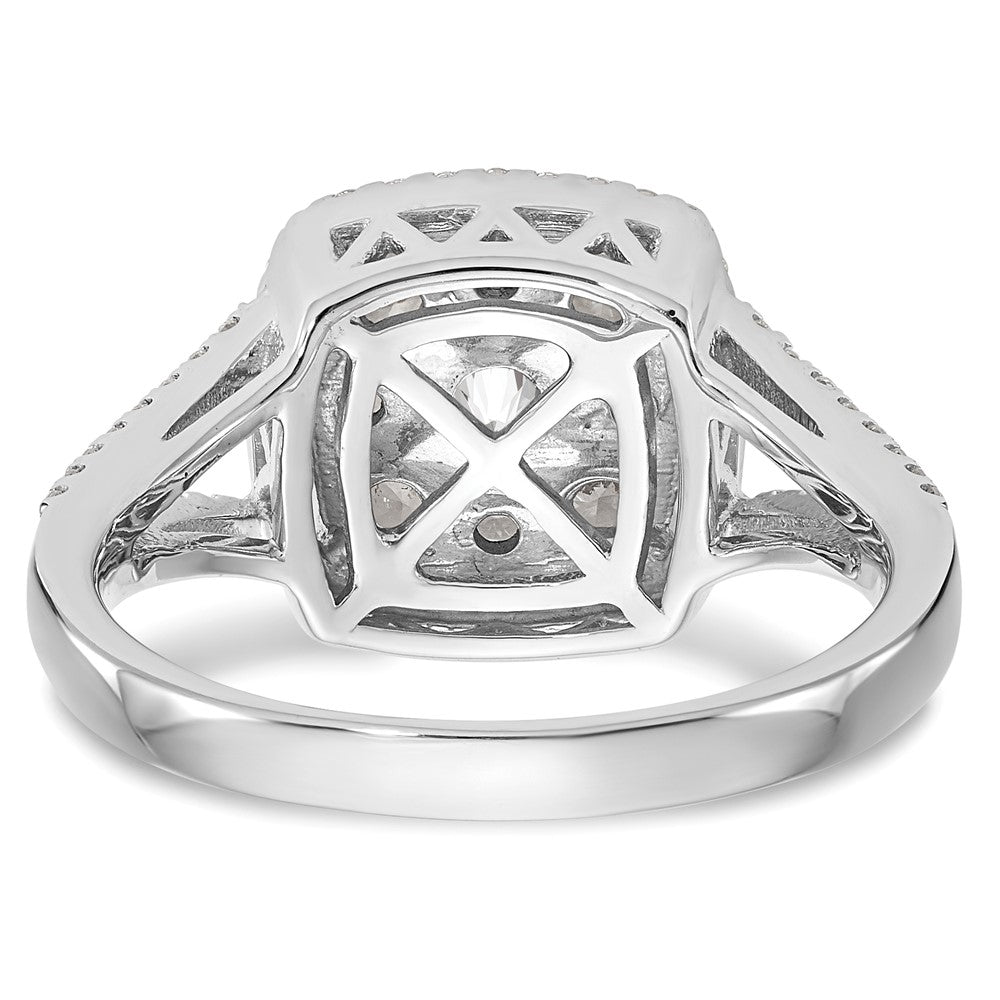 14k White Gold 1 carat Lab Grown Diamond VS/SI+ G+ Complete Cluster Engagement Ring