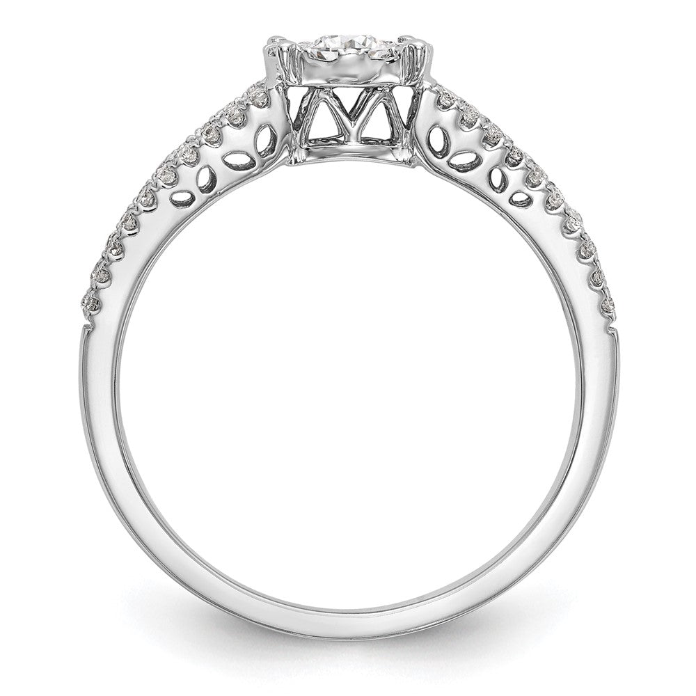 14K White Gold Lab Grown VS/SI+ G+ Dia Complete Cluster Engagement Ring