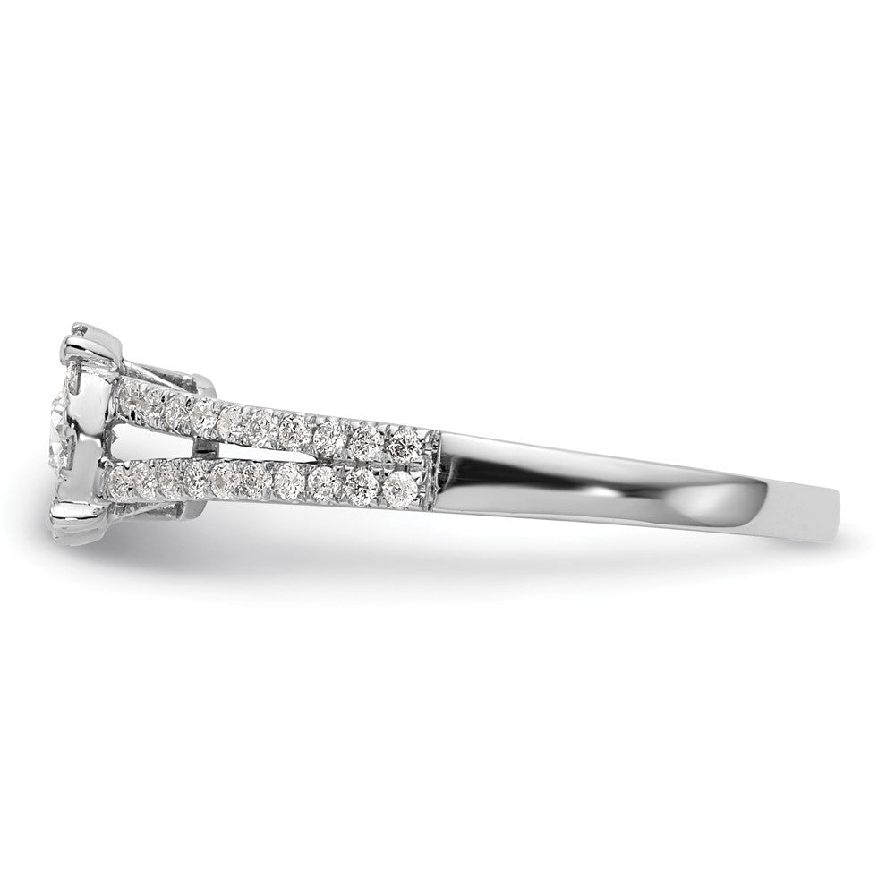 14K White Gold Lab Grown VS/SI+ G+ Dia Complete Cluster Engagement Ring