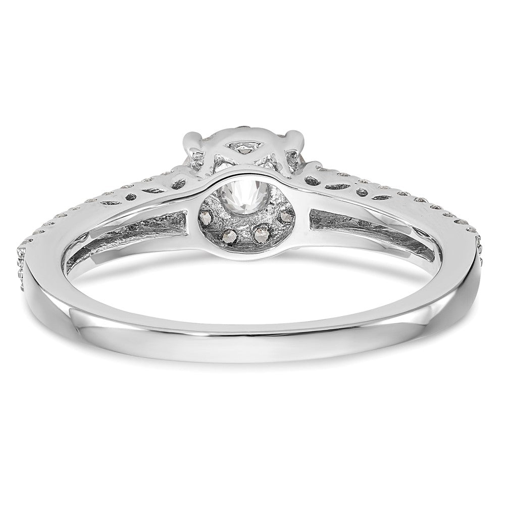 14K White Gold Lab Grown VS/SI+ G+ Dia Complete Cluster Engagement Ring