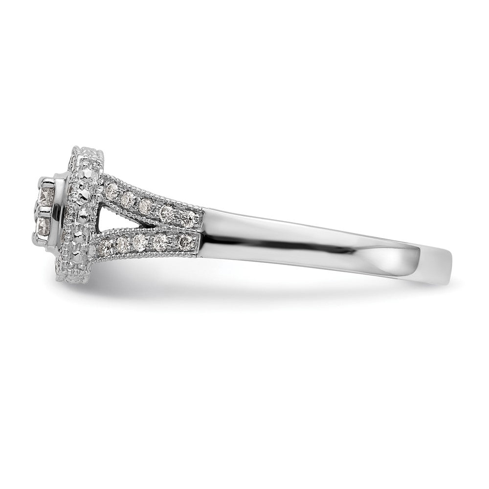 14k White Gold 1/2 carat Lab Grown Diamond VS/SI+ G+ Complete Cluster Engagement Ring