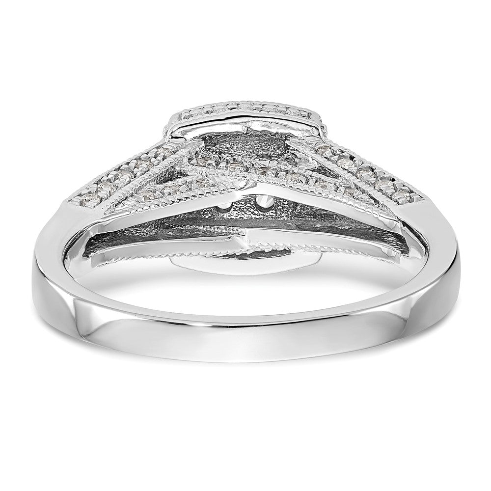 14k White Gold 1/2 carat Lab Grown Diamond VS/SI+ G+ Complete Cluster Engagement Ring