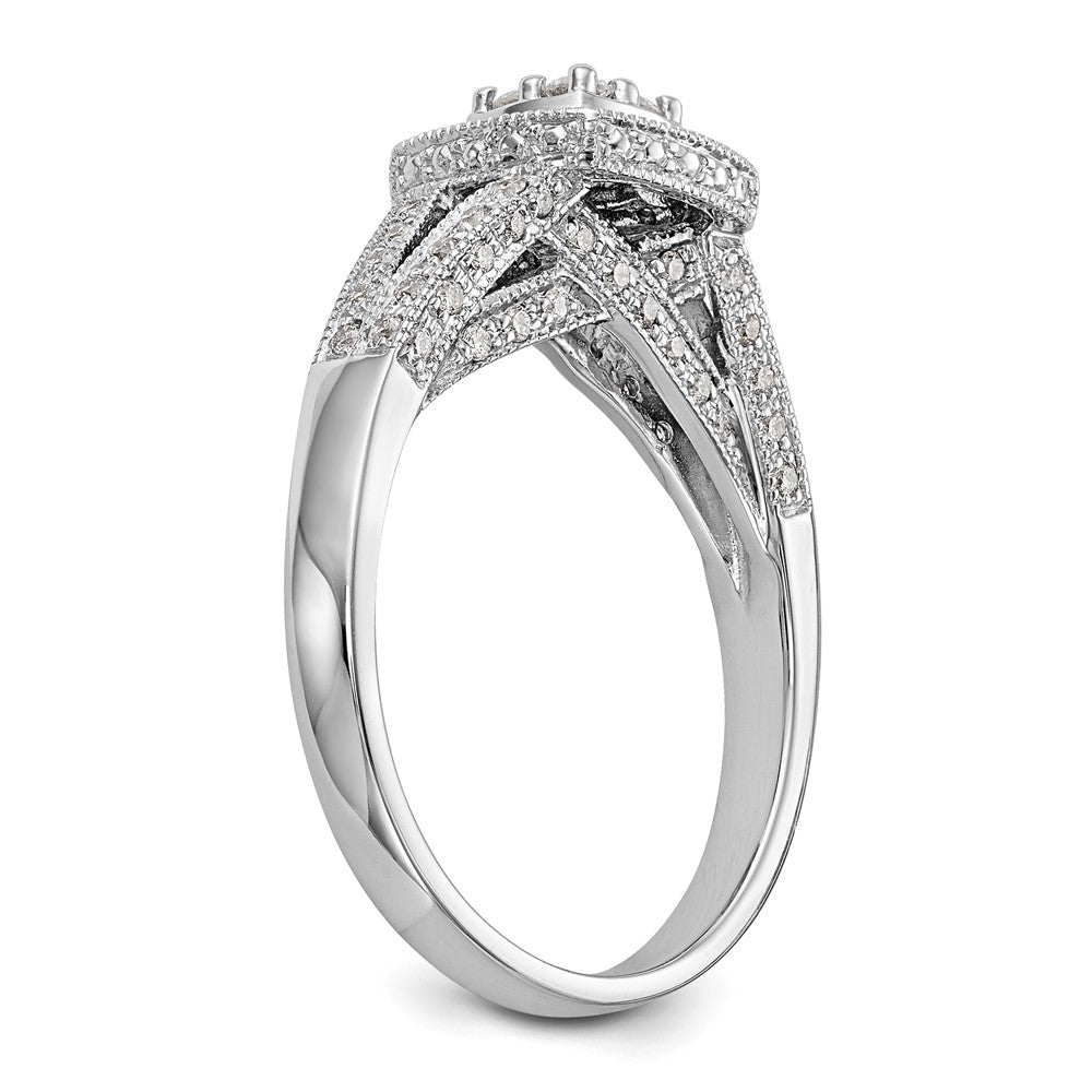 14k White Gold 1/2 carat Lab Grown Diamond VS/SI+ G+ Complete Cluster Engagement Ring