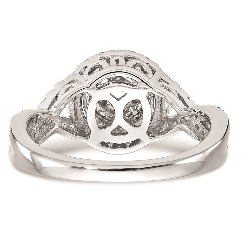 14k White Gold 3/4 carat Lab Grown Diamond VS/SI+ G+ Complete Cluster Engagement Ring