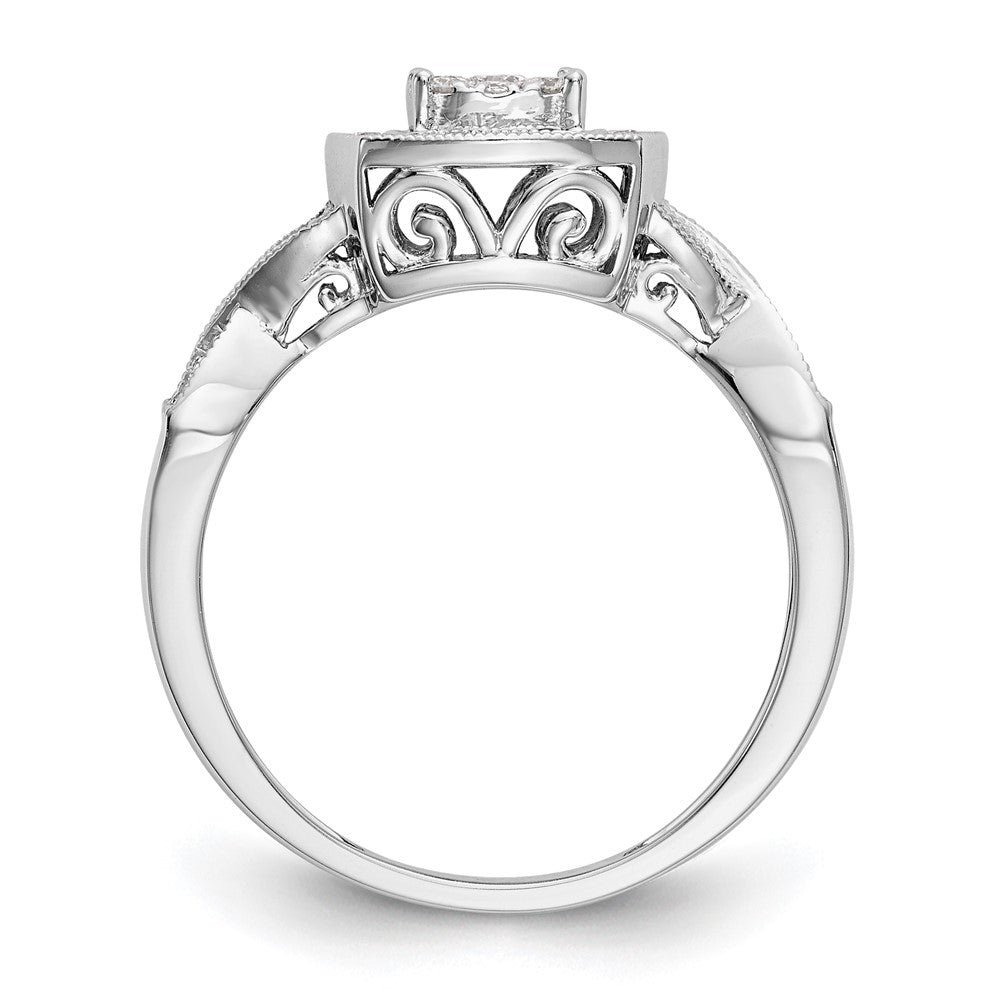 14k White Gold 3/8 carat Lab Grown Diamond VS/SI+ G+ Complete Cluster Engagement Ring