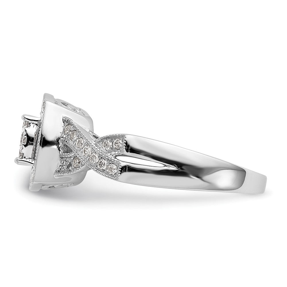 14k White Gold 3/8 carat Lab Grown Diamond VS/SI+ G+ Complete Cluster Engagement Ring