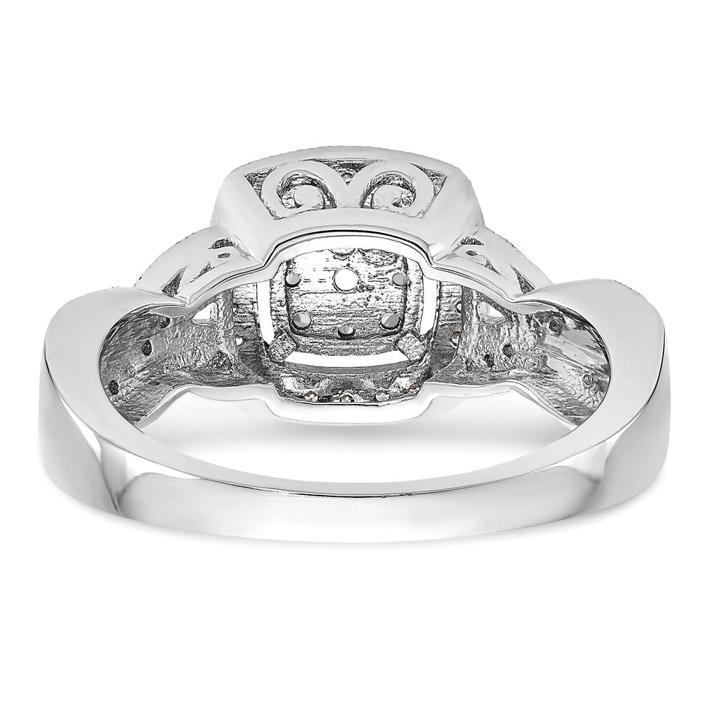 14k White Gold 3/8 carat Lab Grown Diamond VS/SI+ G+ Complete Cluster Engagement Ring