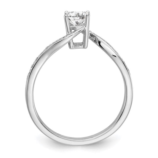 14k White Gold 5/8 carat Lab Grown Diamond VS/SI Complete By-Pass Engagement Ring