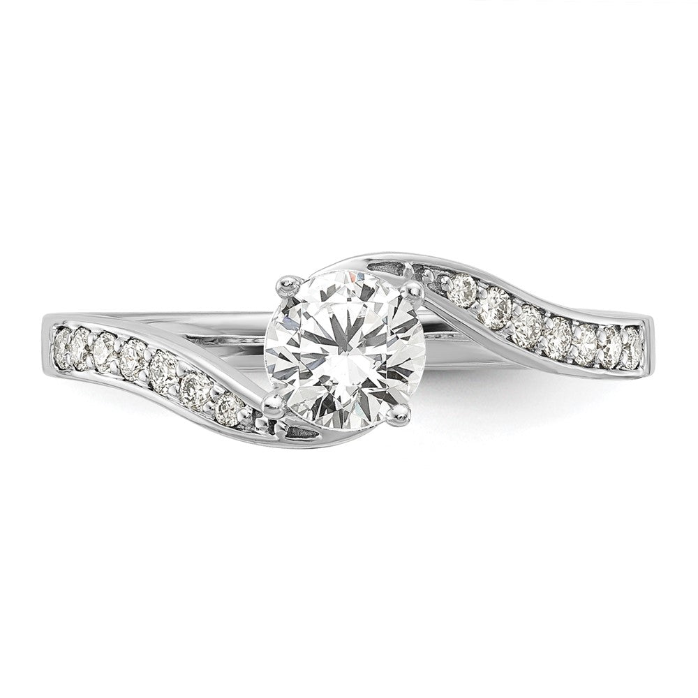 14k White Gold 5/8 carat Lab Grown Diamond VS/SI Complete By-Pass Engagement Ring