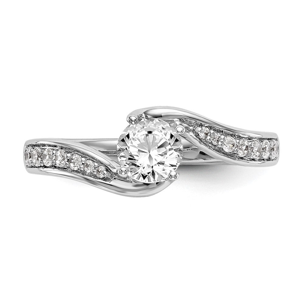 14k White Gold 5/8 carat Lab Grown Diamond VS/SI Complete By-Pass Engagement Ring