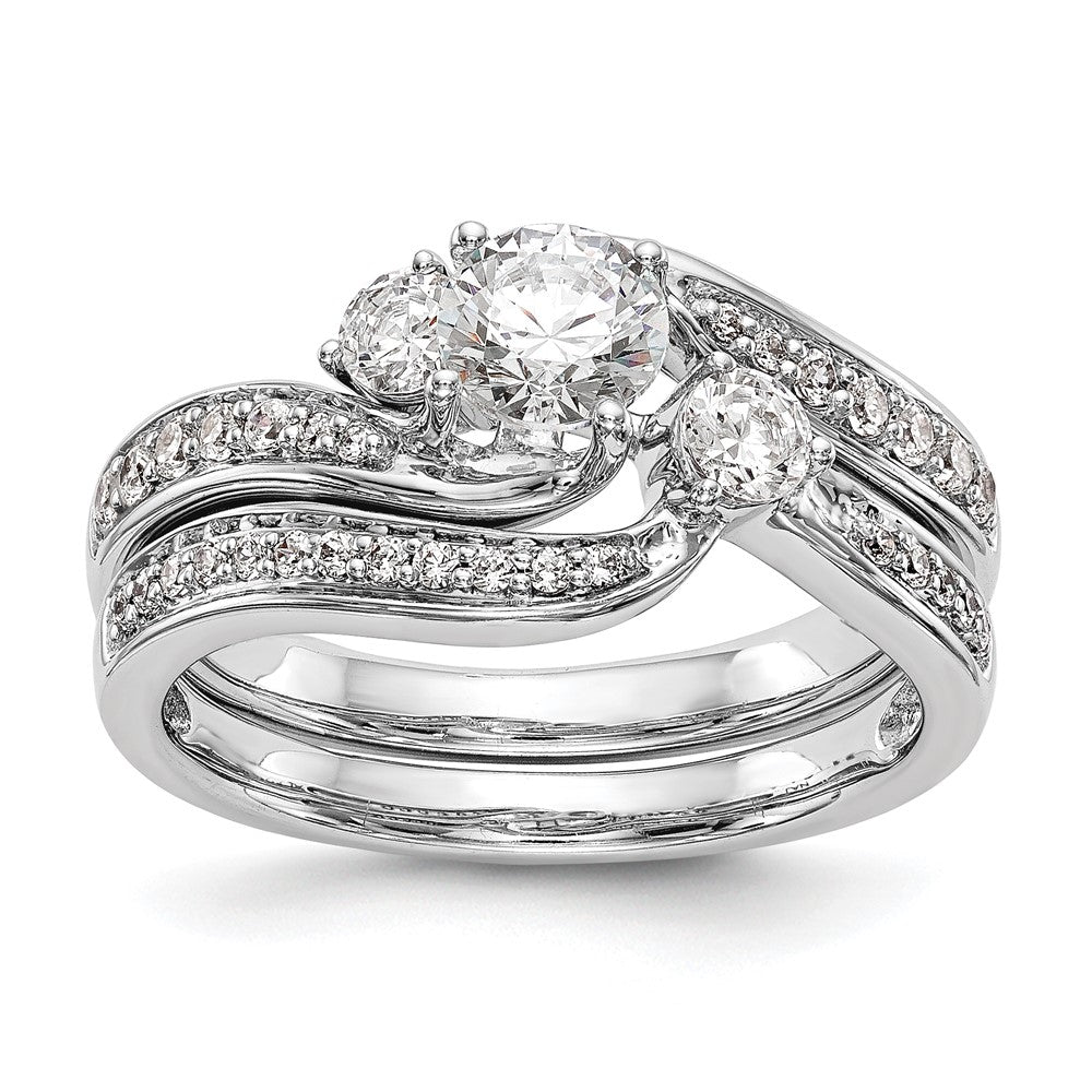 14k White Gold 5/8 carat Lab Grown Diamond VS/SI Complete By-Pass Engagement Ring