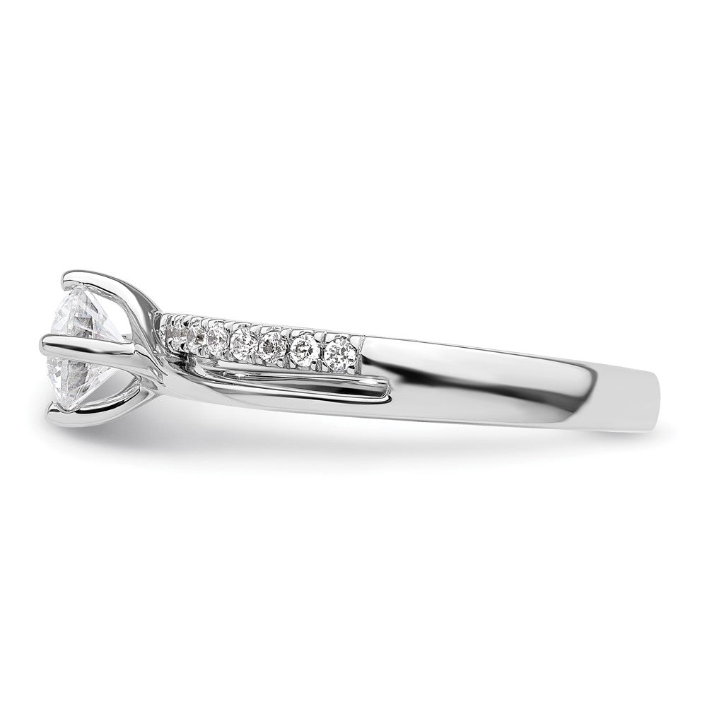 14k White Gold 1/2 carat Lab Grown Diamond VS/SI+ G+ Round Complete Engagement Ring