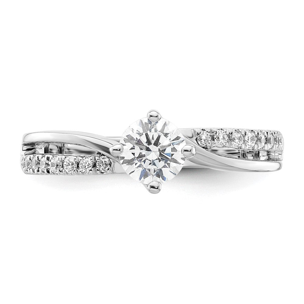 14k White Gold 1/2 carat Lab Grown Diamond VS/SI+ G+ Round Complete Engagement Ring