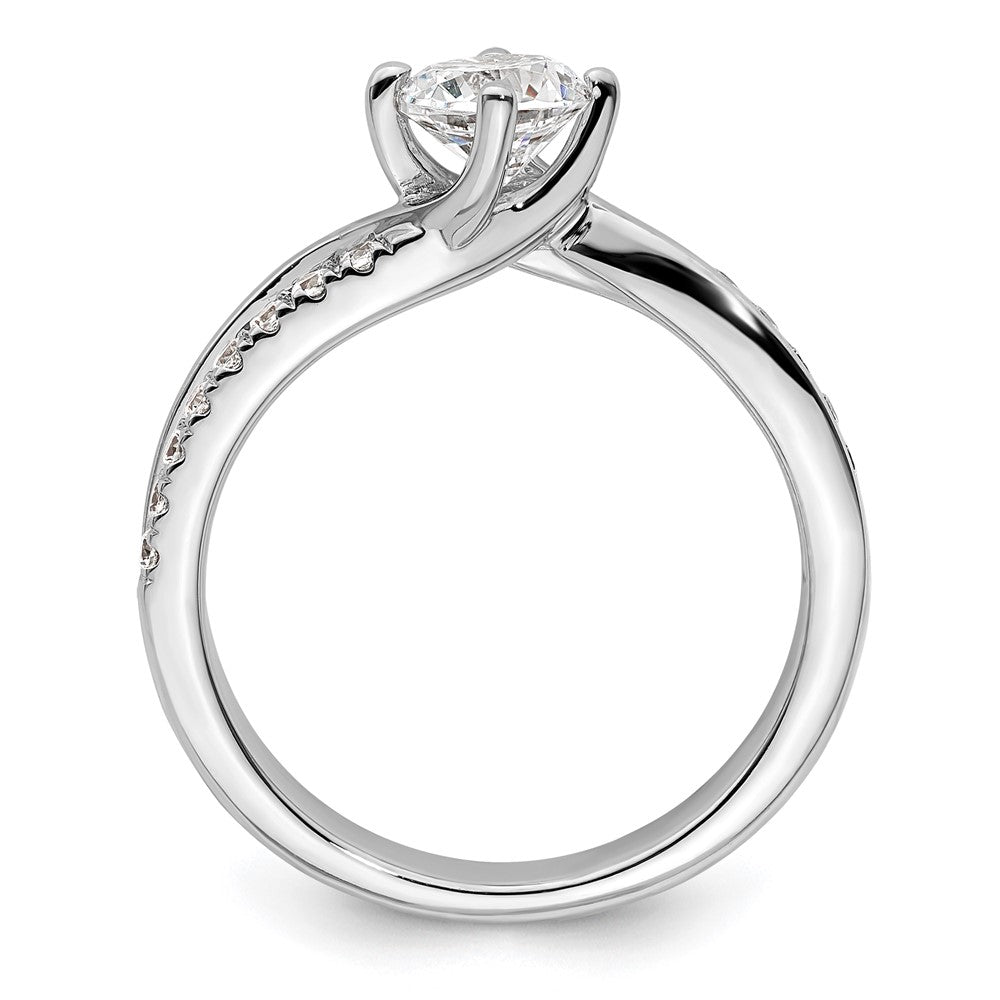 14k White Gold 3/7 carat Lab Grown Diamond VS/SI+ G+ Round Semi Mount Engagement Ring
