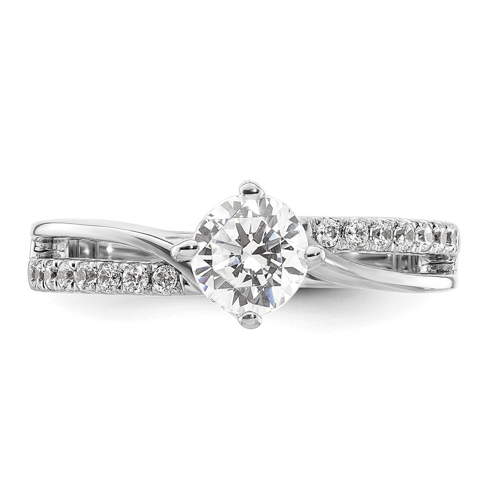 14k White Gold 3/7 carat Lab Grown Diamond VS/SI+ G+ Round Semi Mount Engagement Ring