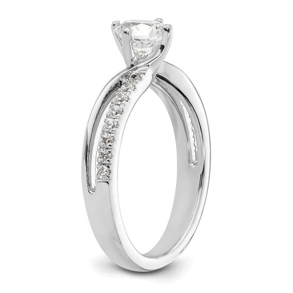 14k White Gold 3/7 carat Lab Grown Diamond VS/SI+ G+ Round Semi Mount Engagement Ring