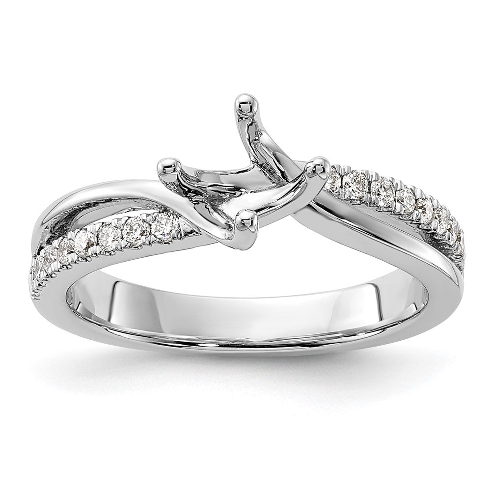 14k White Gold 3/7 carat Lab Grown Diamond VS/SI+ G+ Round Semi Mount Engagement Ring
