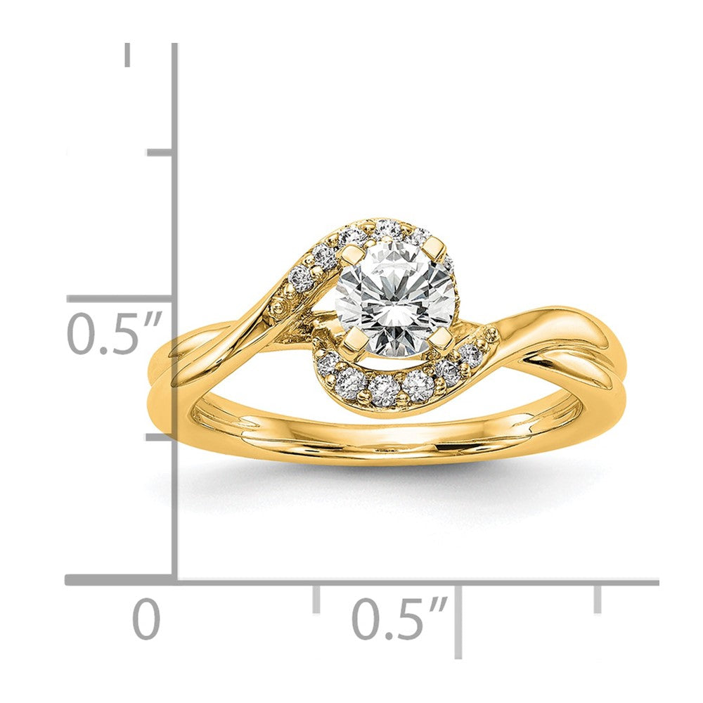 14k Peg Set Diamond Semi-mount By-Pass Engagement Ring