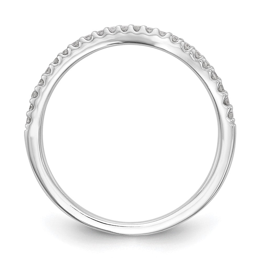 14k White Gold 1/5 carat Diamond Contoured Complete Wedding Band