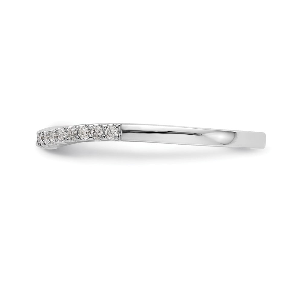 14k White Gold 1/5 carat Diamond Contoured Complete Wedding Band