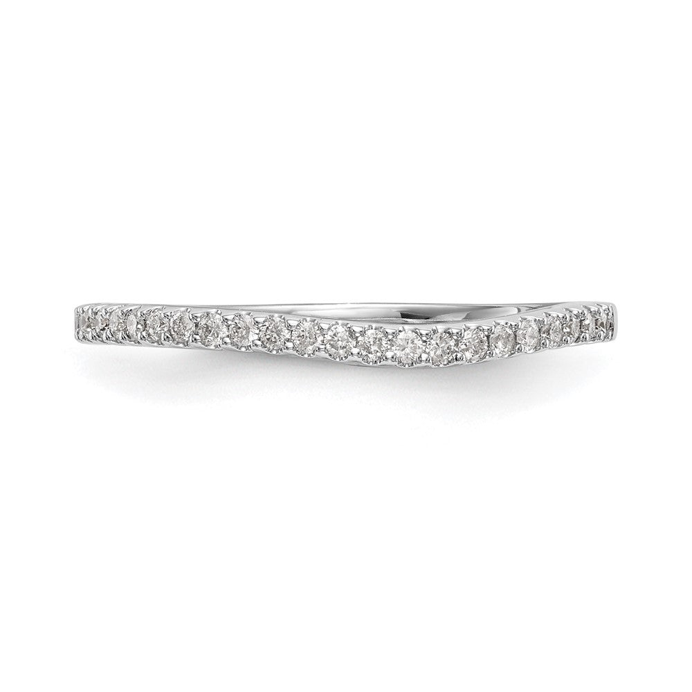 14k White Gold 1/5 carat Diamond Contoured Complete Wedding Band
