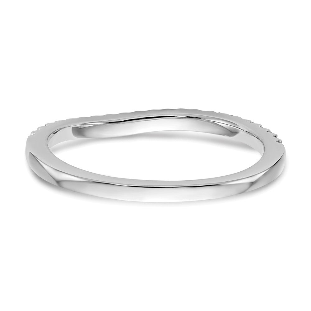 14k White Gold 1/5 carat Diamond Contoured Complete Wedding Band