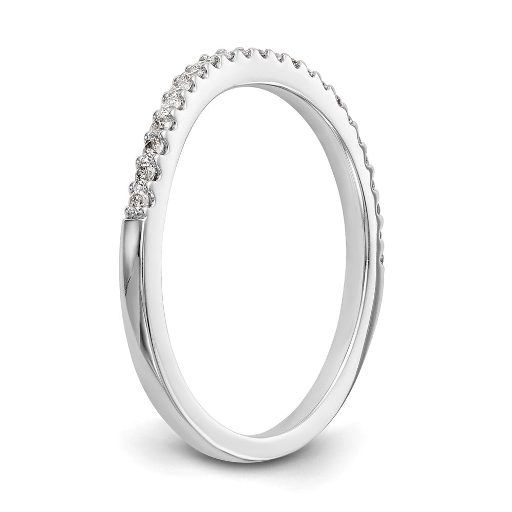 14k White Gold 1/5 carat Diamond Contoured Complete Wedding Band