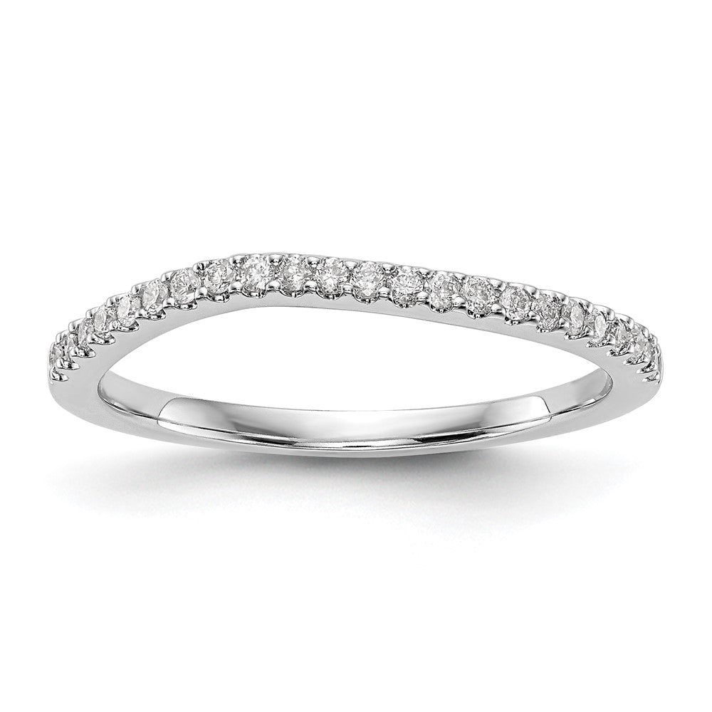 14k White Gold 1/5 carat Diamond Contoured Complete Wedding Band