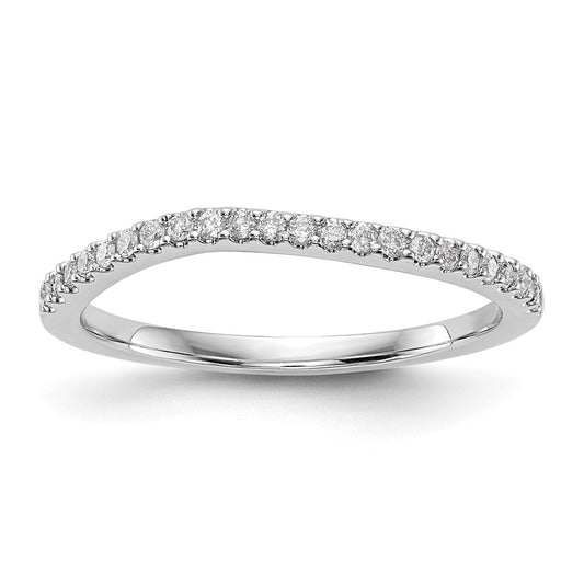 14k White Gold 1/5 carat Diamond Contoured Complete Wedding Band