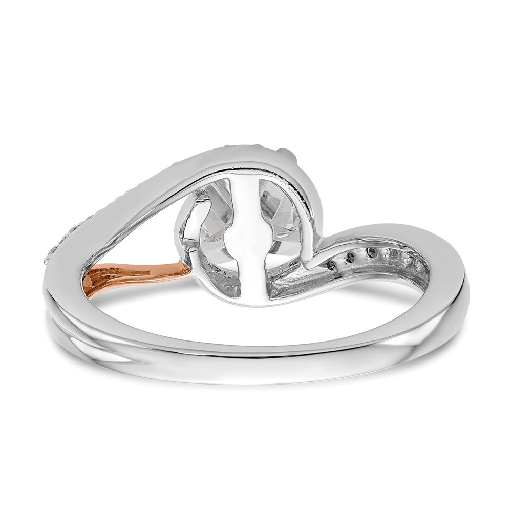 14k Two-tone By-Pass Peg Set 1/5 carat Diamond Semi-mount Engagement Ring