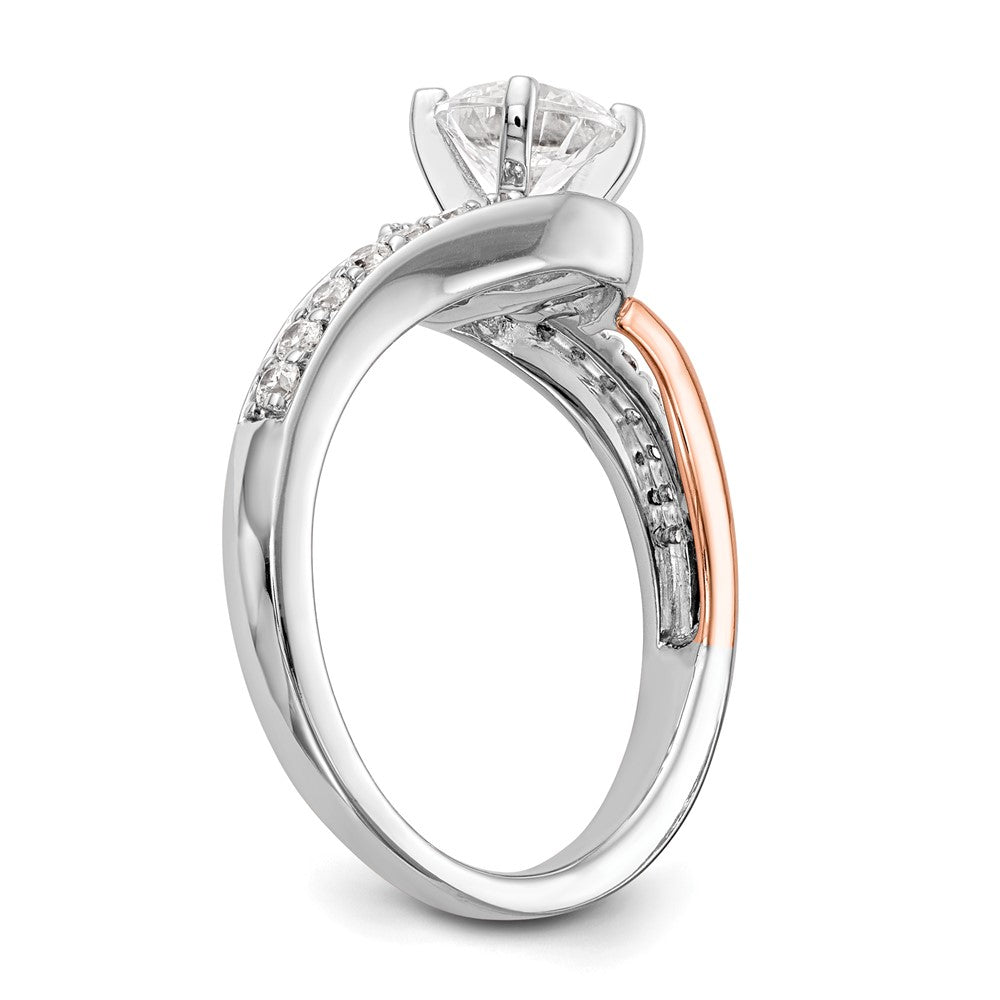 14k Two-tone By-Pass Peg Set 1/5 carat Diamond Semi-mount Engagement Ring
