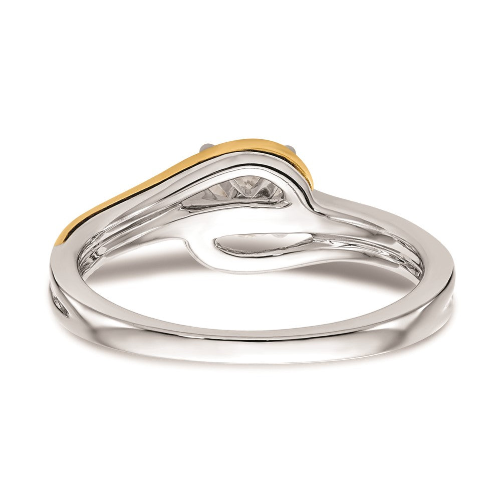 14k Two-tone By-Pass Peg Set Engagement Ring Mounting