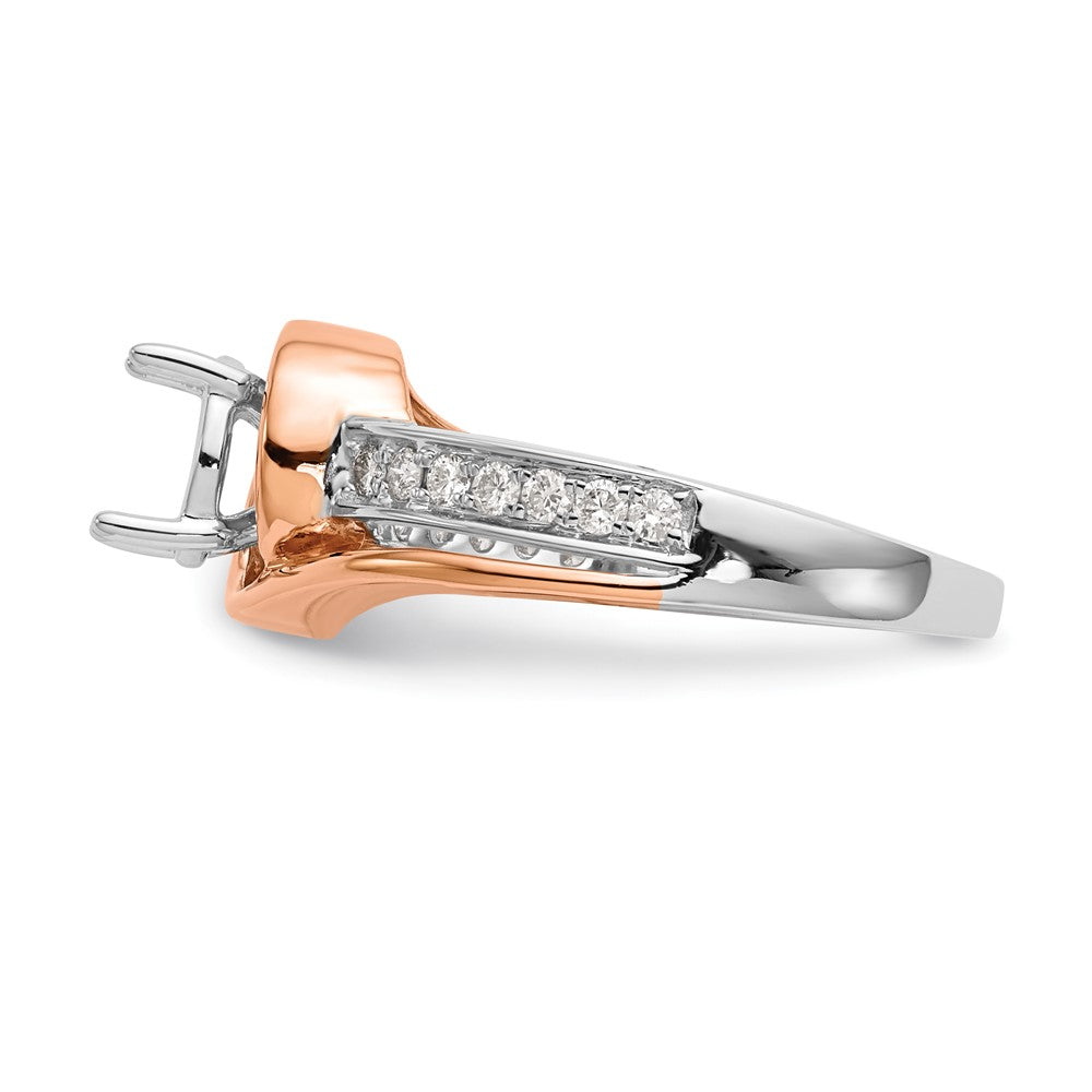 14k Two-tone By-Pass Peg Set 1/5 carat Diamond Semi-mount Engagement Ring