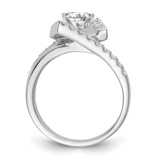 14k White Gold 1/2 carat Lab Grown Diamond VS/SI+ G+ Semi-Mount Pet Set Engagement Ring