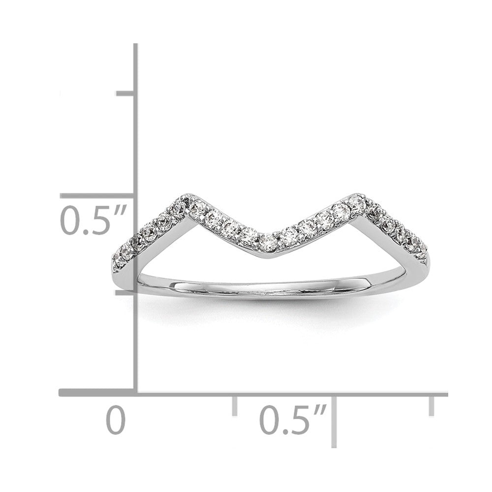 14k White Gold 1/6 carat Diamond Contoured Complete Wedding Band