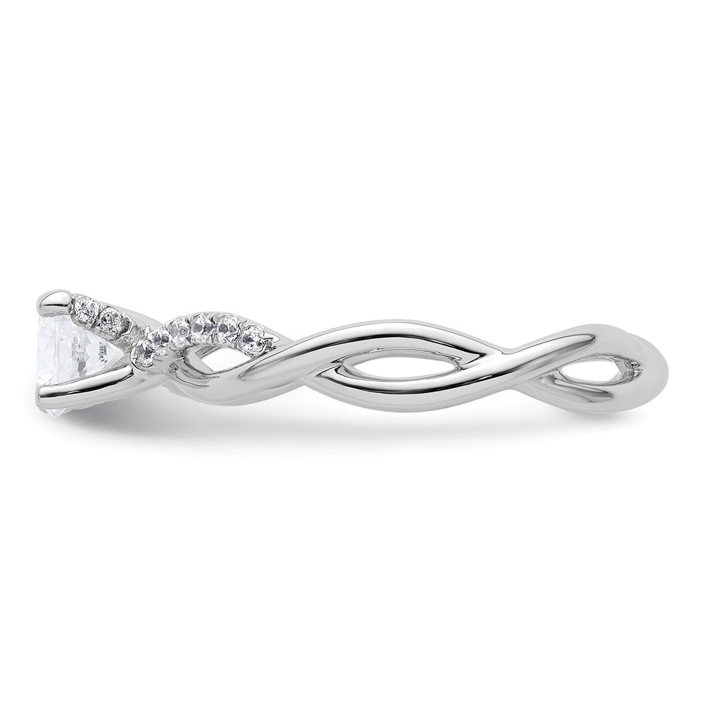 14k White Gold 5/8 carat Lab Grown Diamond VS/SI+ G+ Round Complete Bypass Engagment Ring