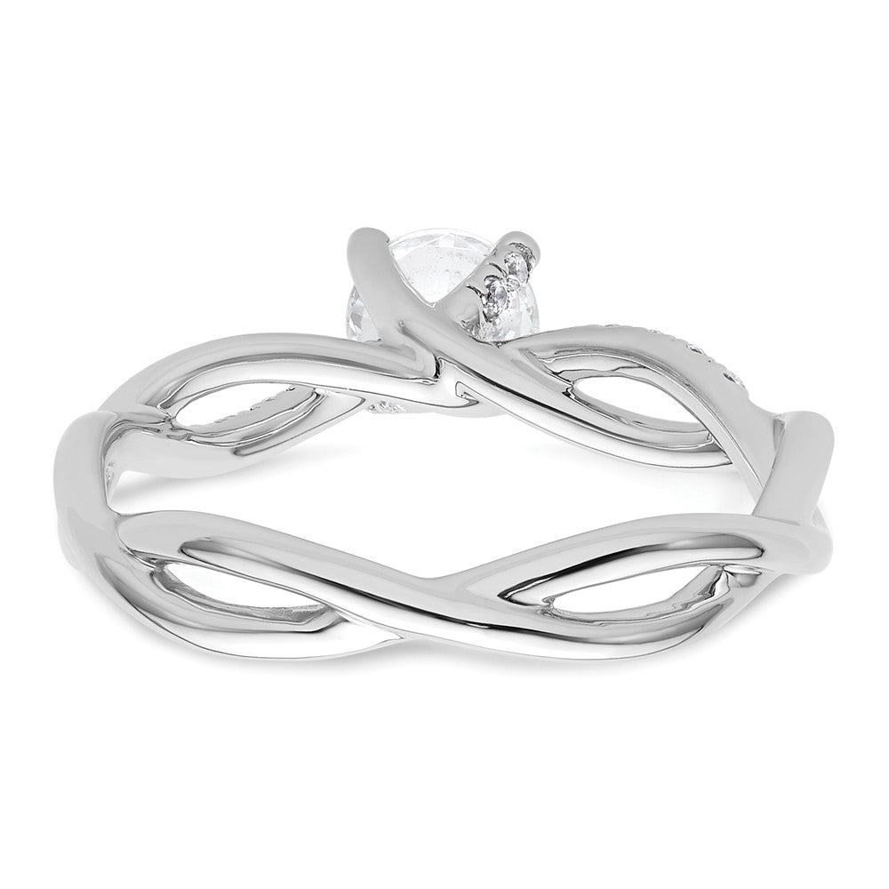 14k White Gold 5/8 carat Lab Grown Diamond VS/SI+ G+ Round Complete Bypass Engagment Ring