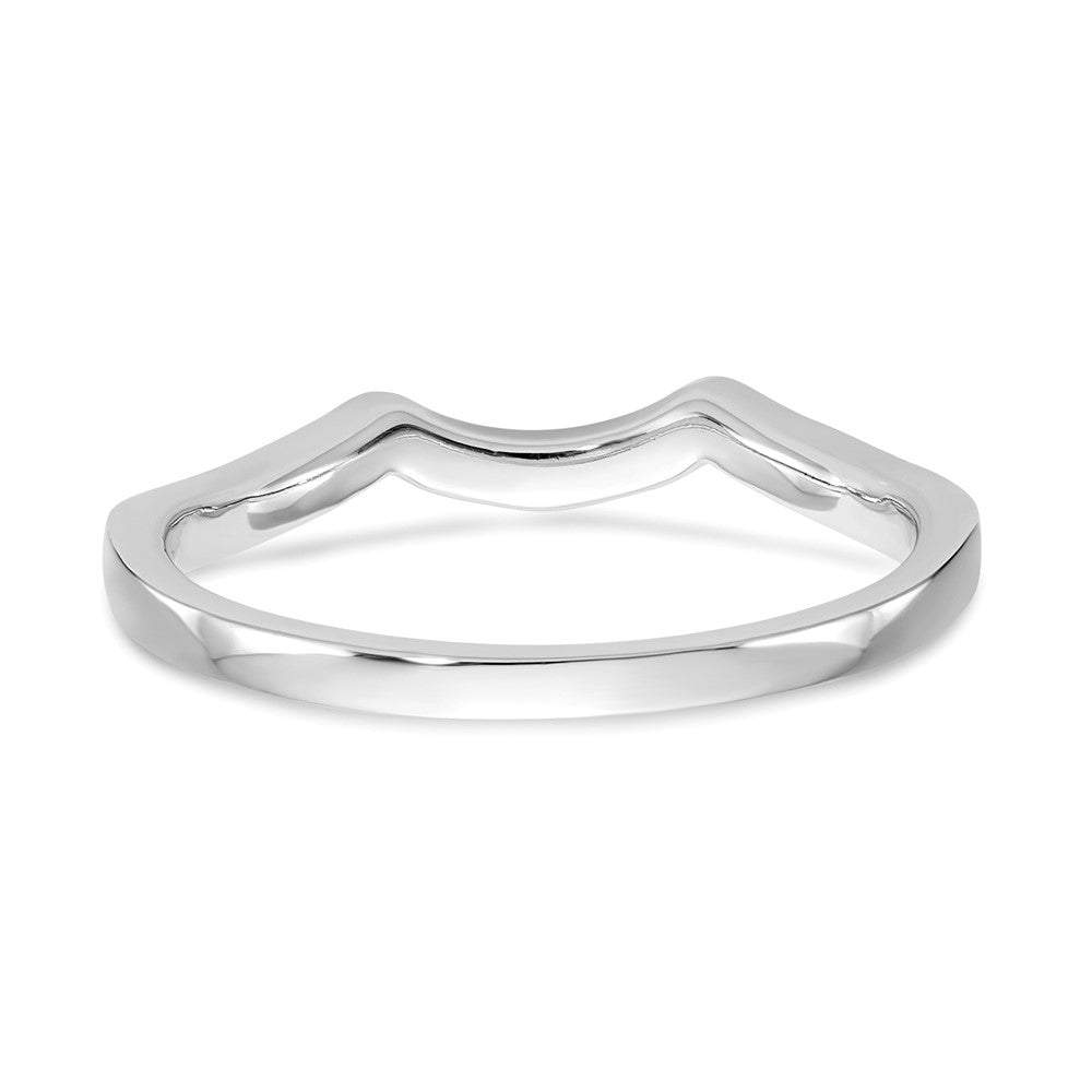 14k White Gold 1/8 carat Diamond Contoured Complete Wedding Band